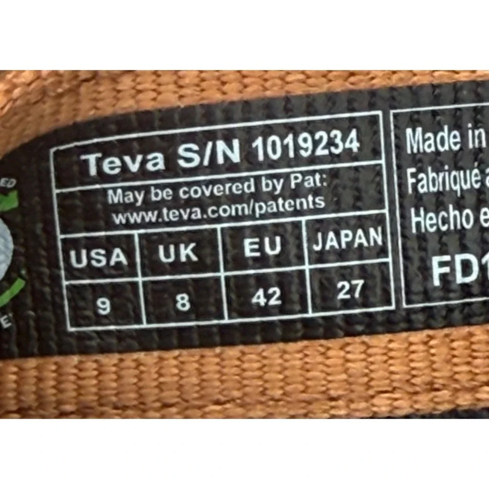 Teva Original Universal Sandals Men's 9  Multicolor Green Tan Blue Hook & Loop